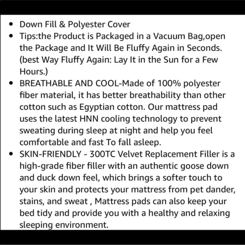 NEW Mattress Pad Cover Cooling- Topper